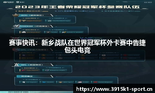 赛事快讯：新乡战队在世界冠军杯外卡赛中告捷包头电竞