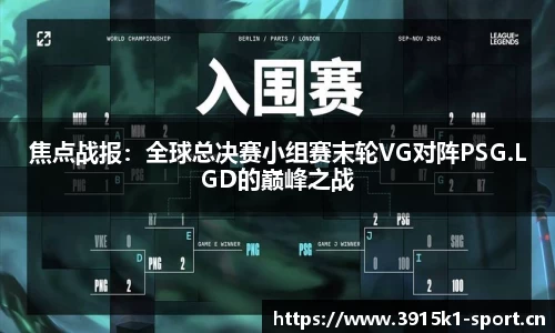 焦点战报：全球总决赛小组赛末轮VG对阵PSG.LGD的巅峰之战